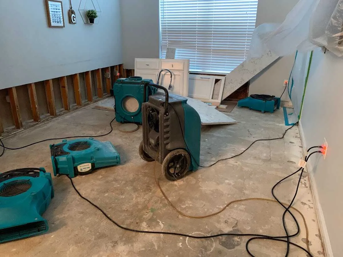Dehumidifier in flood-cut room for Water Extraction & Removal in Great Falls